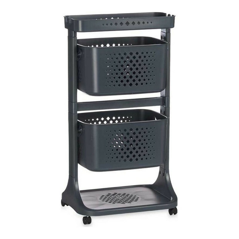 Carrello per Verdure Kinvara TP-747-2 Antracite polipropilene Plastica 38 x 81,2 x 43,6 cm