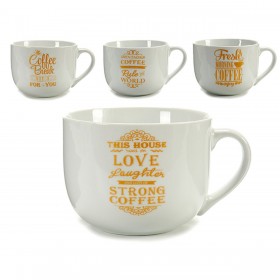 Tazza Coffee Porcellana Dorato Bianco 500 ml 24 Unità