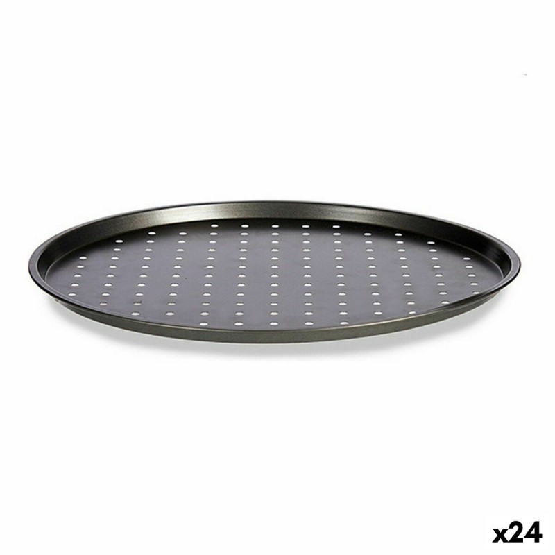 Vassoio da Forno Kinvara CK80909-1 Grigio Acciaio al carbonio 33 x 1 x 33 cm Pizza (24 Unità)