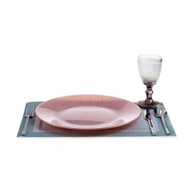 Piatto da pranzo Vivalto Rosa Vetro 32,5 x 2 x 32,5 cm (6 Unità)
