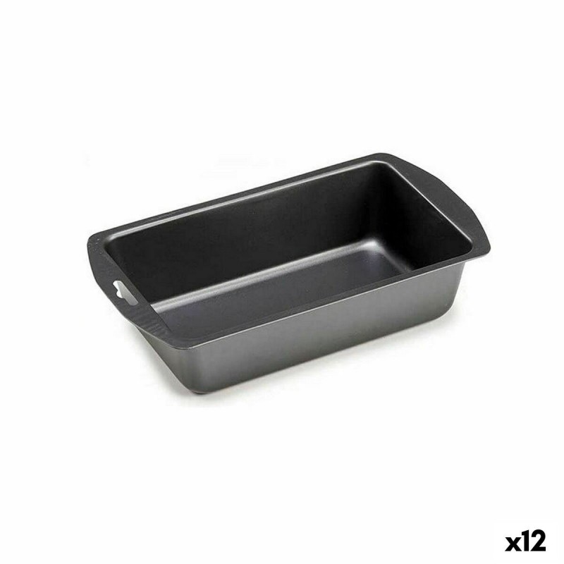 Stampo Rettangolare Kinvara CK56483-24 Grigio scuro Acciaio al carbonio 13 x 6,3 x 30 cm (12 Unità)