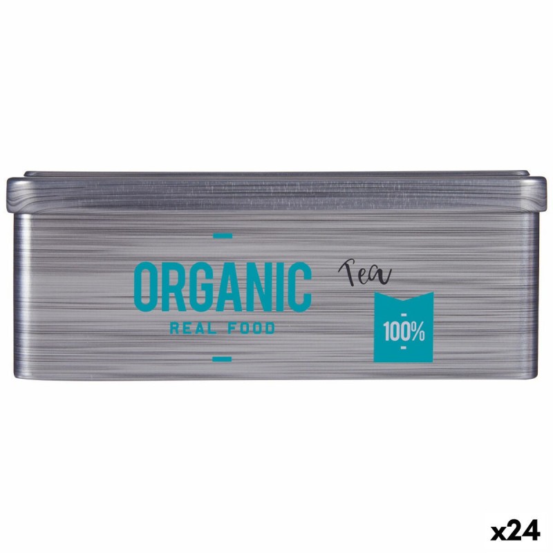 Scatola per Infusioni Kinvara Organic Tea Grigio Latta 11 x 7,1 x 18 cm (24 Unità)