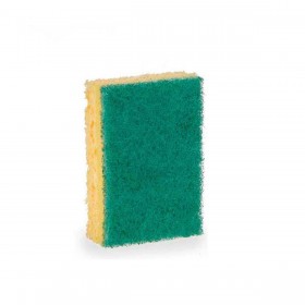 Set di spugne Fibra abrasiva Giallo Verde Cellulosa 9 x 5,5 x 2,5 cm (14 Unità)