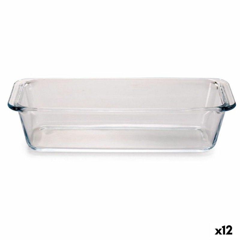 Vassoio da Forno Borcam Trasparente Vetro Borosilicato Torta Con manici (12 Unità)