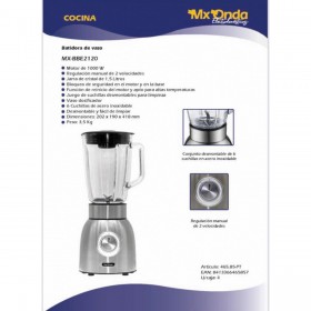 Frullatore Mx Onda MXBBE2120 Acciaio 1000 W