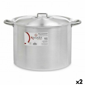 Pentola con Coperchio Kinvara 100042 Argentato Alluminio Ø 36 cm (2 Unità)