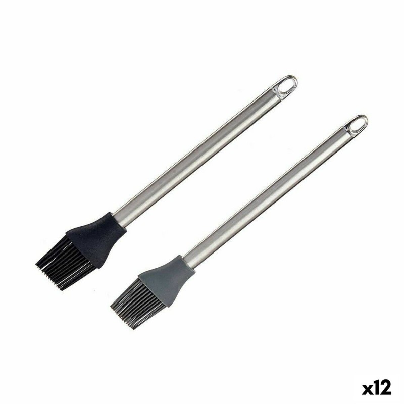 Pennello da Cucina Kinvara KT3657(T/C)HB Silicone Acciaio inossidabile 28 x 4,5 X 2 cm (12 Unità)