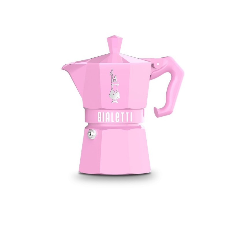 Caffettiera Italiana Bialetti MOKA EXCLUSIVE 3T Rosa Alluminio Bachelite 3 Tazze