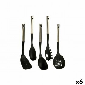 Set di Utensili da Cucina Kinvara KT171055S-S5 Nero Plastica 8,5 x 35 x 20,5 cm (6 Unità)