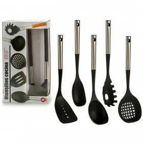 Set di Utensili da Cucina Kinvara KT171055S-S5 Nero Plastica 8,5 x 35 x 20,5 cm (6 Unità)