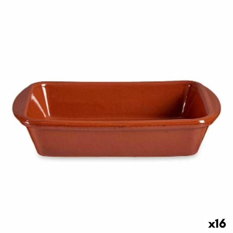 Pirofila da Forno Argilla cotta Rettangolare 14,5 x 4 x 20 cm (16 Unità)