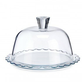 Porta torta Pasabahce Petite Patisserie Trasparente Vetro 26,4 x 15,5 x 26,4 cm Onde (2 Unità)