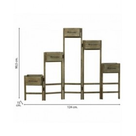 Supporto per Vaso Alexandra House Living Marrone Legno di paulownia 15 x 90 x 124 cm