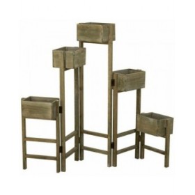 Supporto per Vaso Alexandra House Living Marrone Legno di paulownia 15 x 90 x 124 cm