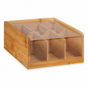 Scatola per Infusioni Kinvara JWKW-4344 Marrone Bambù 22 x 10 x 20,5 cm Tè (6 Unità)
