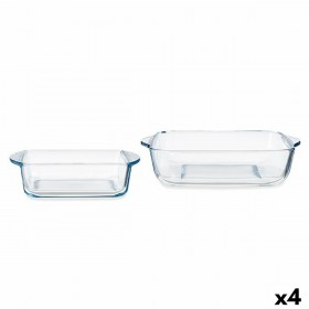 Set di Teglie da Cucina Pasabahce Borcam Quadrato (4 Unità)