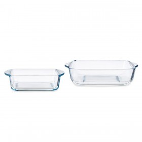 Set di Teglie da Cucina Pasabahce Borcam Quadrato (4 Unità)