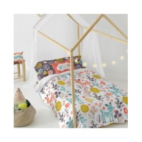 Set di copripiumino HappyFriday Moshi Moshi Woodland Multicolore Singolo 2 Pezzi