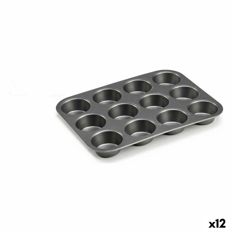 Stampo per Dolci Kinvara CK57179 Grigio scuro Metallo Acciaio al carbonio 20 x 2 x 26 cm (12 Unità)