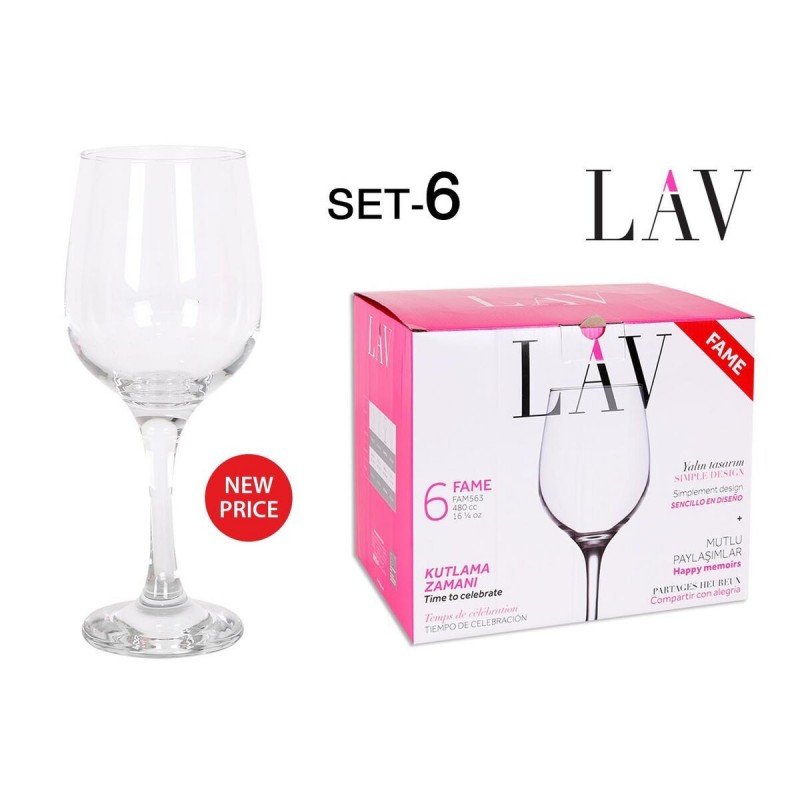 Set di calici da vino LAV Fame high 6 Pezzi (6 Unità)