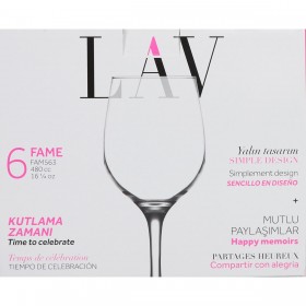 Set di calici da vino LAV Fame high 6 Pezzi (6 Unità)