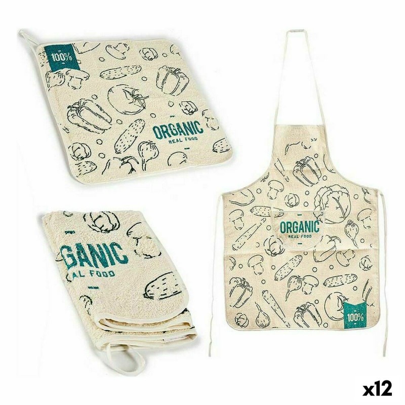 Set da Cucina Kinvara Organic Azzurro Bianco 2 Pezzi (12 Unità)