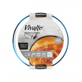 Vassoio da Forno Vivalto 45214 Trasparente Vetro Borosilicato 31,5 x 5 x 31,5 cm (6 Unità)