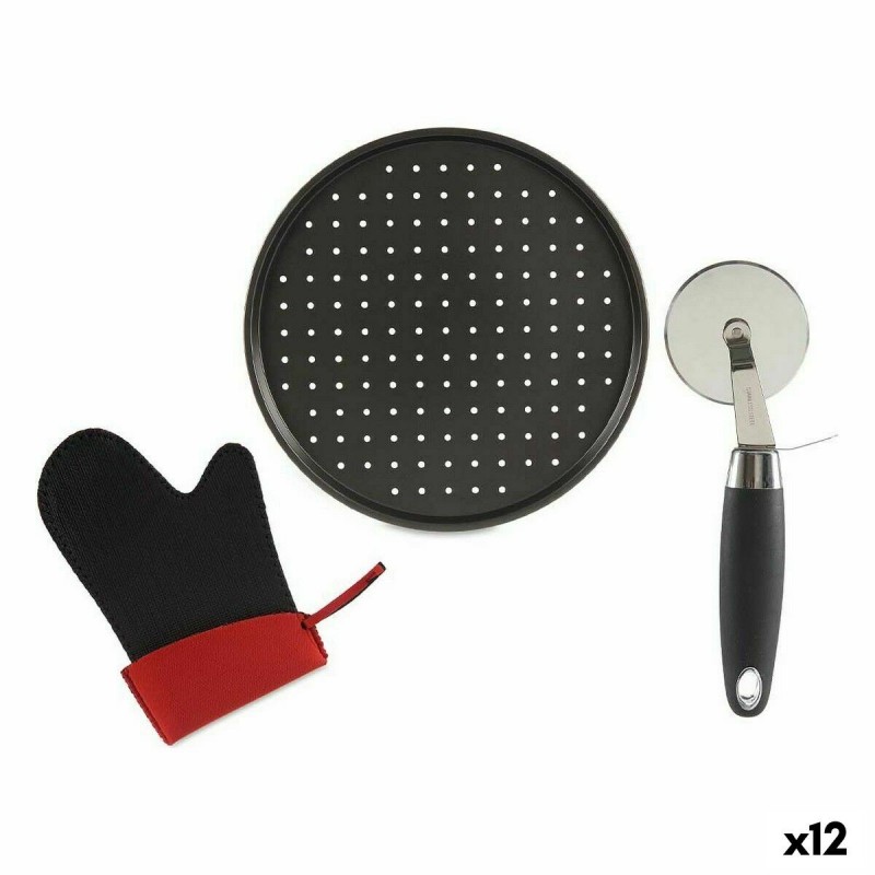 Stampo per Pizza Kinvara CK33850 Nero Acciaio inossidabile Plastica 33 x 2 x 33 cm Pizza (12 Unità)