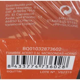 Porta pranzo Ermetico Quttin Rotonda Argentato Acciaio inossidabile (0,6 L)