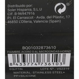 Porta pranzo Ermetico Quttin Rettangolare Argentato Acciaio inossidabile 17 x 12,5 x 6 cm Acciaio