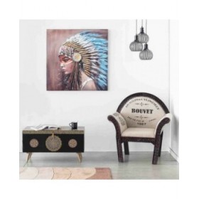 Quadro Alexandra House Living Life Tela Legno di abete 100 x 3 x 100 cm