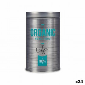 Barattolo in Metallo Kinvara Organic Grigio Latta 10,4 x 18,2 x 10,4 cm Caffè (24 Unità)