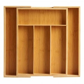 Vassoio Portaposate Kinvara JWKW-3714/1 Marrone Bambù Scomparto adattabile Estensibile (6 Unità)