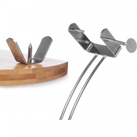 Porta Prosciutto di Legno Kinvara JWHH-3014 Naturale Metallo Bambù 47 x 16,5 x 36 cm