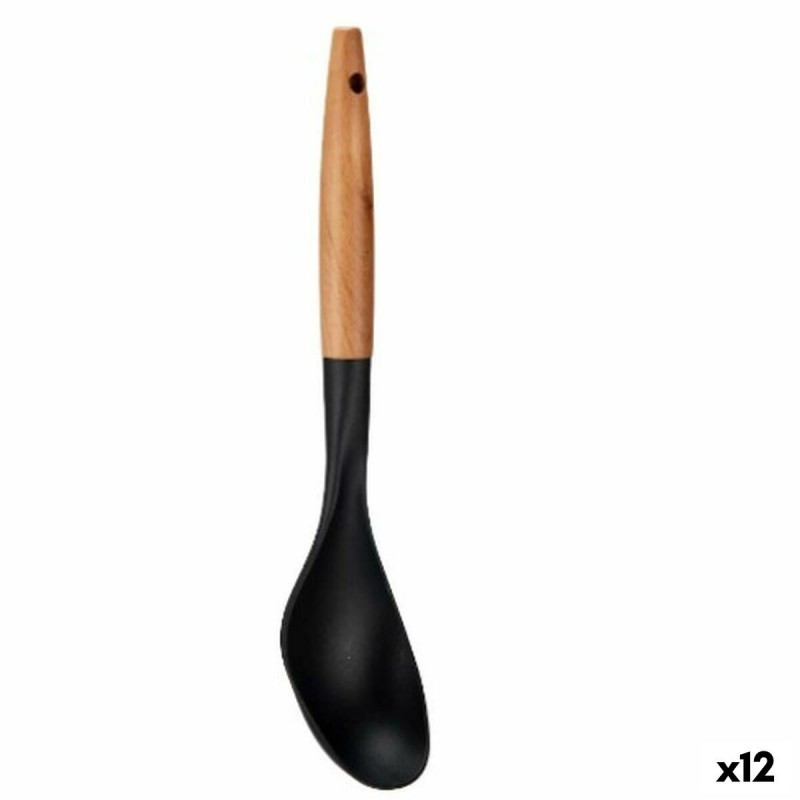 Mestolo Kinvara KT190072-4 PBT Nero Naturale Legno 7 x 33,5 x 3,5 cm (12 Unità)