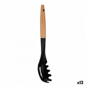 Cucchiaio per Servire la Pasta Kinvara KT190072-6 PBT Nero Naturale Legno 6 x 33,5 x 6 cm (12 Unità)