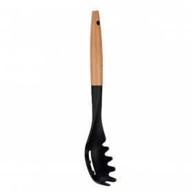 Cucchiaio per Servire la Pasta Kinvara KT190072-6 PBT Nero Naturale Legno 6 x 33,5 x 6 cm (12 Unità)