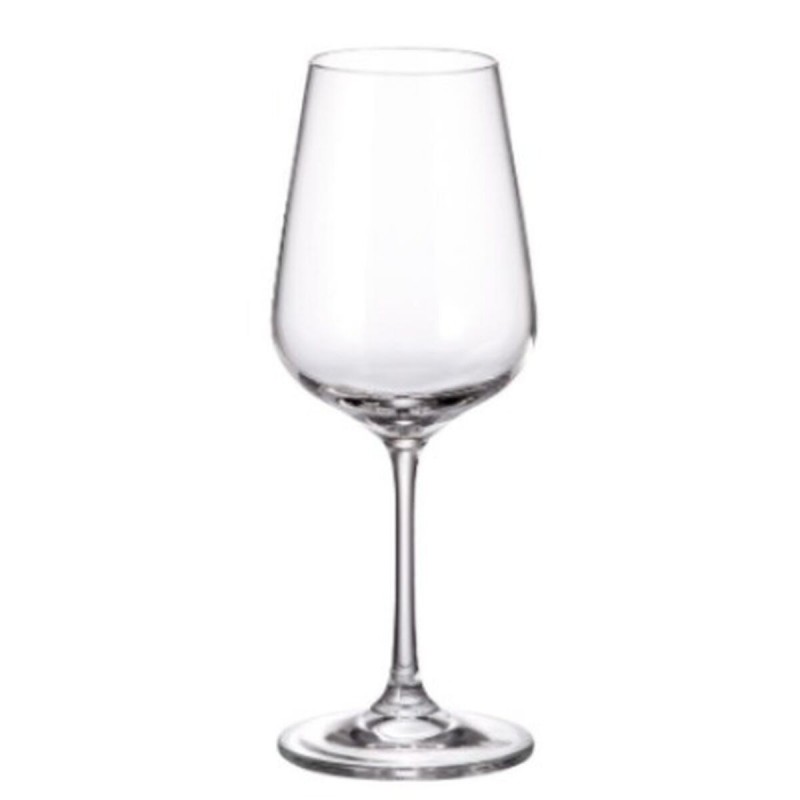 Set di calici da vino Bohemia Crystal Sira Bianco 360 ml 6 Pezzi (6 Unità)