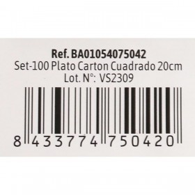 Set di piatti Algon Bianco Cartone Monouso 20 cm Quadrato 100 Unità