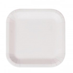 Set di piatti Algon Bianco Cartone Monouso Quadrato 26 cm 25 Unità