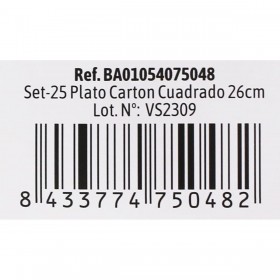Set di piatti Algon Bianco Cartone Monouso Quadrato 26 cm 25 Unità