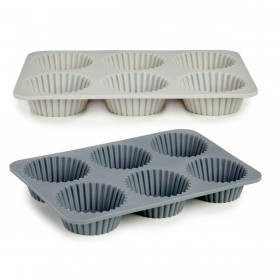 Teglia per Muffin Kinvara HH341 Grigio chiaro Grigio scuro 25,5 x 3 x 17,5 cm Muffin (6 Unità)