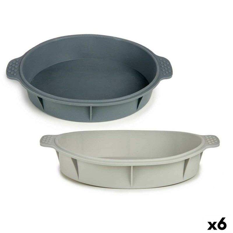 Stampo per Dolci Kinvara HH156 Grigio chiaro Grigio scuro Silicone 30 x 4,5 x 26 cm Rotondo (6 Unità)
