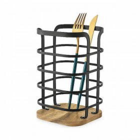 Contenitore per Utensili da Cucina Confortime West Metallo Nero