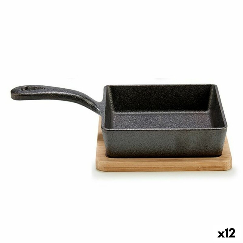 Casseruola per Servire le Tapas Kinvara 1277SJ5076 Marrone Grigio 23,7 x 6,3 x 14 cm Padella (12 Unità)