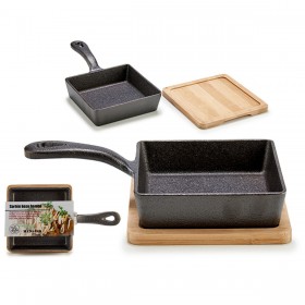 Casseruola per Servire le Tapas Kinvara 1277SJ5076 Marrone Grigio 23,7 x 6,3 x 14 cm Padella (12 Unità)