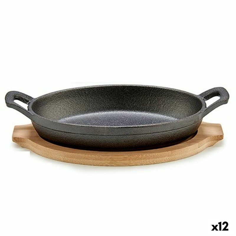 Casseruola per Servire le Tapas Kinvara 1277SJ5103 Marrone Grigio 22,5 x 4,5 x 12,5 cm (12 Unità)