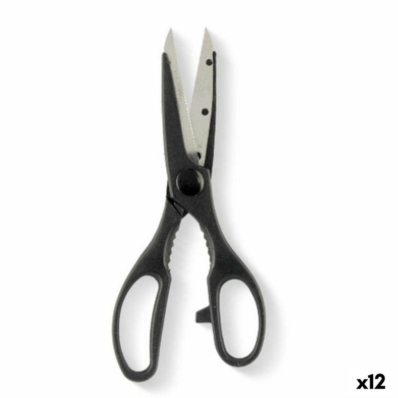 Forbicine Kinvara KN0194 Nero Argentato Acciaio inossidabile 7,5 x 21 x 1 cm (12 Unità)
