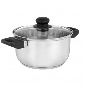 Casseruola con coperchio in vetro Kinvara 16689B1 Argentato 2,5 L 31 x 10,5 x 20 cm (6 Unità)