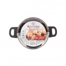 Casseruola con coperchio in vetro Kinvara 16689B1 Argentato 2,5 L 31 x 10,5 x 20 cm (6 Unità)